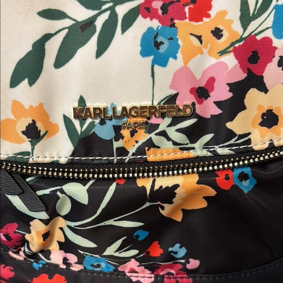 Karl Lagerfeld Floral Black and Cream Women's Bag - Picture 3 of 8